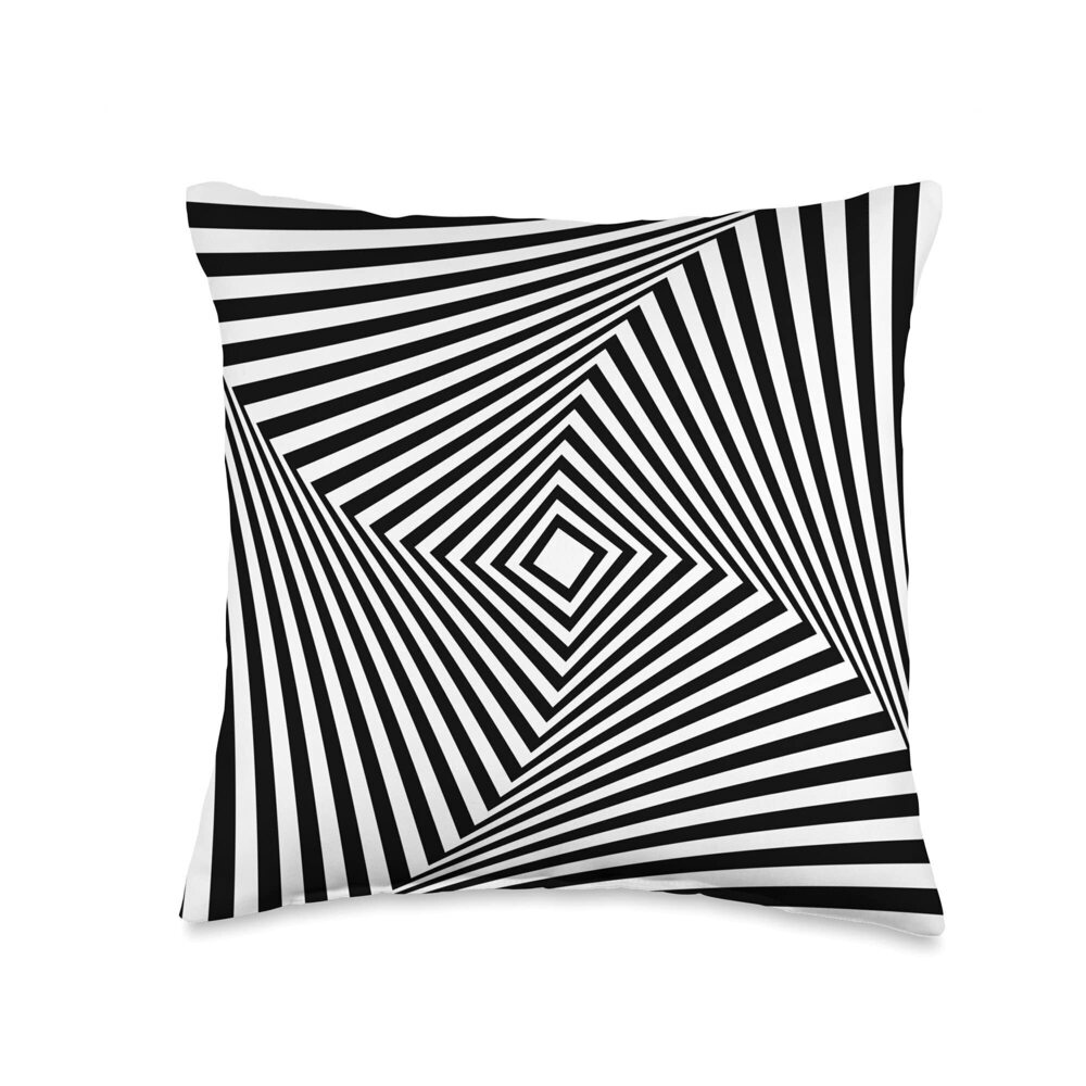 1433 Funny Abstract Black-White Optical Illusion Art Op-Art Cute Throw